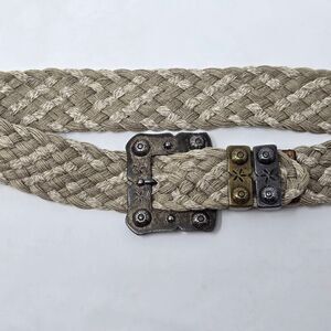 STREETS AHEAD CALIFORNIA WOVEN LARGE METAL ORNATE BUCKLE WOMENS MEDIUM BELT 38"